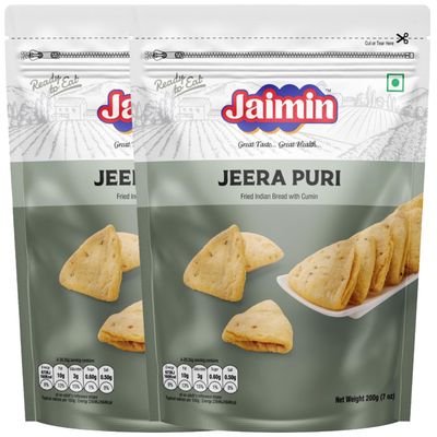 Jaimin Jeera Puri 200gm (Pack of 2) | Crispy & Flavorful Snack with Cumin Seeds | Perfect Tea-Time Munch | Authentic Indian Namkeen | Healthy & Hygienic Packaging | Vegetarian-Friendly Snack