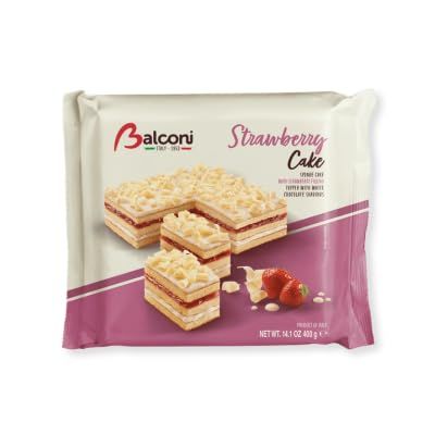 Balconi Cakes 400g each | Perfect for slicing and sharing | The Premium Quality Italian Snack | From Serendib | (3 Pack, Strawberry)