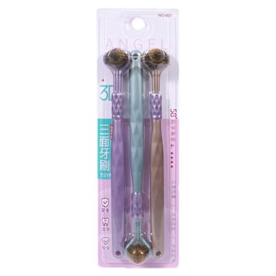 3-Sided Toothbrush - Three-Headed Toothbrush, Three-sided Toothbrush for Adults, Soft Toothbrushes with Triple Head, Multi-Sided Toothbrush for Adults and Children, Modern Three-Angle Toothbrushes