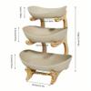 SYJYM Fruit Bowl Kitchen Counter 3-Tier Ceramic Serving Bowls with Bambo Stand Porcelain Fruit Basket Cake Tray Plate Rack view 4