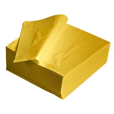 1000PK Yellow Paper Serviettes Soft Napkins 33x33cm 2PLY Kitchen Tissue Paper Disposable Tableware Parties Events Hotel Catering
