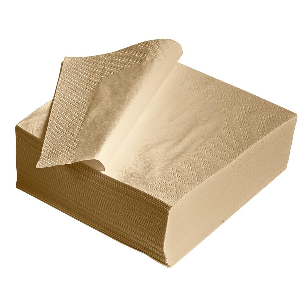 1000PK Cream Paper Serviettes Soft Napkins 40x40cm 2PLY Kitchen Tissue Paper Disposable Tableware Parties Events Hotel Catering