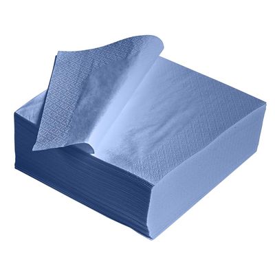 100PK Blue Paper Serviettes Soft Napkins 33x33cm 2PLY Kitchen Tissue Paper Disposable Tableware Parties Events Hotel Catering