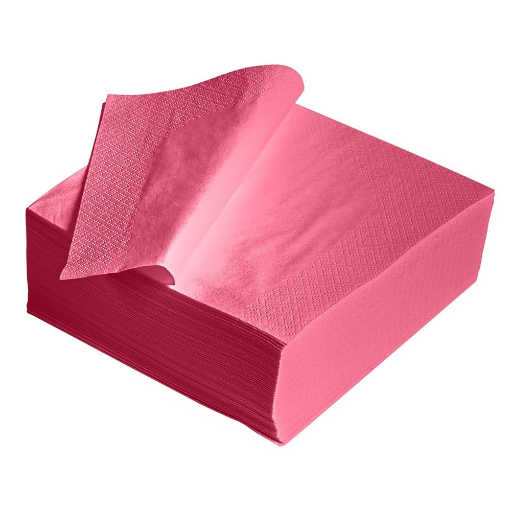 100PK Pink Paper Serviettes Soft Napkins 33x33cm 2PLY Kitchen Tissue Paper Disposable Tableware Parties Events Hotel Catering