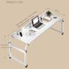 Over Bed Desk Height Adjustable 65-95cmOverbed Mobile Computer Desk With Desktop Baffle Medical Table With Wheels Stretchable Lazy Design Standing Workstation Food Tray(Color:Wood) view 2