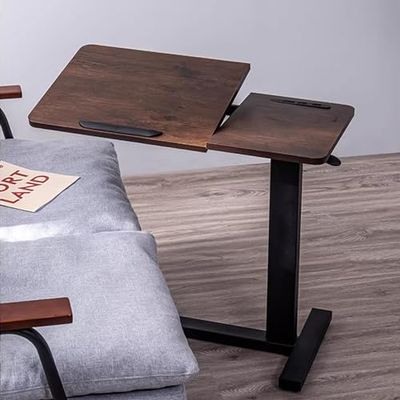 Over Bed Tables, Rolling Bed Desk with USB, Mobile Side Table with Tiltable Drawing Board, Adjustable Height C Shaped End Table, Hospital Bedside Table, for Sofa, Living Room, Bedroom,Rubber