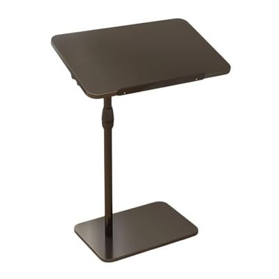 Medical Adjustable Overbed Bedside Table, Adjustable Tilt Overbed Bedside Table with Wheels, Mobile Standing Desk Laptop Computer Cart for Hospital and Home Use(Black)