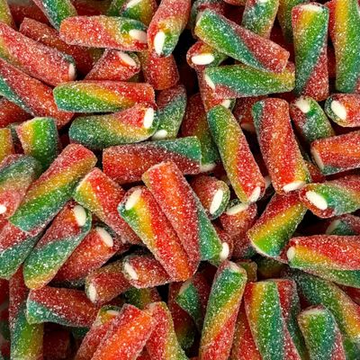 Fizzy Rainbow Pencil Bites Retail Sweet Shop Jar (Large) by The Gourmet Sweet Company