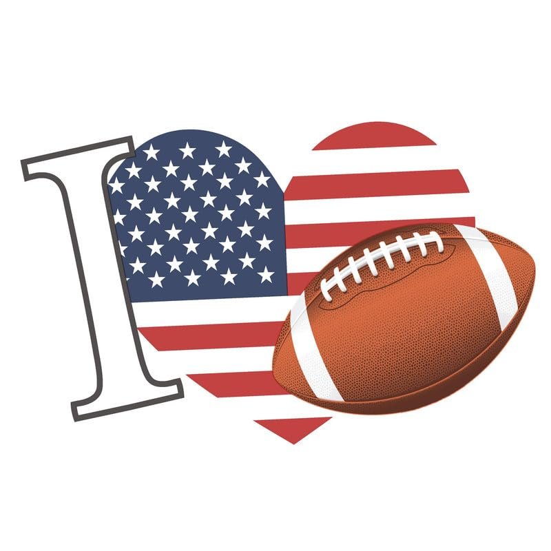 20 Napkins Sport I Love American Football Table Decoration Paper Napkins with Motif Also for Decoupage and Decoupage 33 x 33 cm