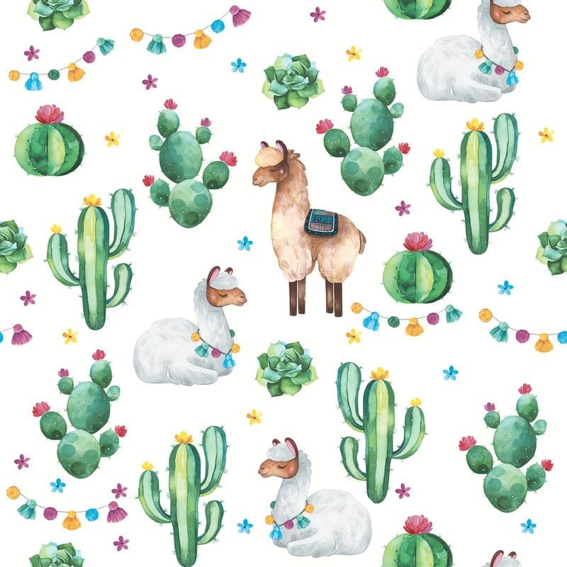 20 Napkins Animals Llamas on Cacti Table Decoration Paper Napkins with Motif Also for Decoupage and Decoupage 33 x 33 cm