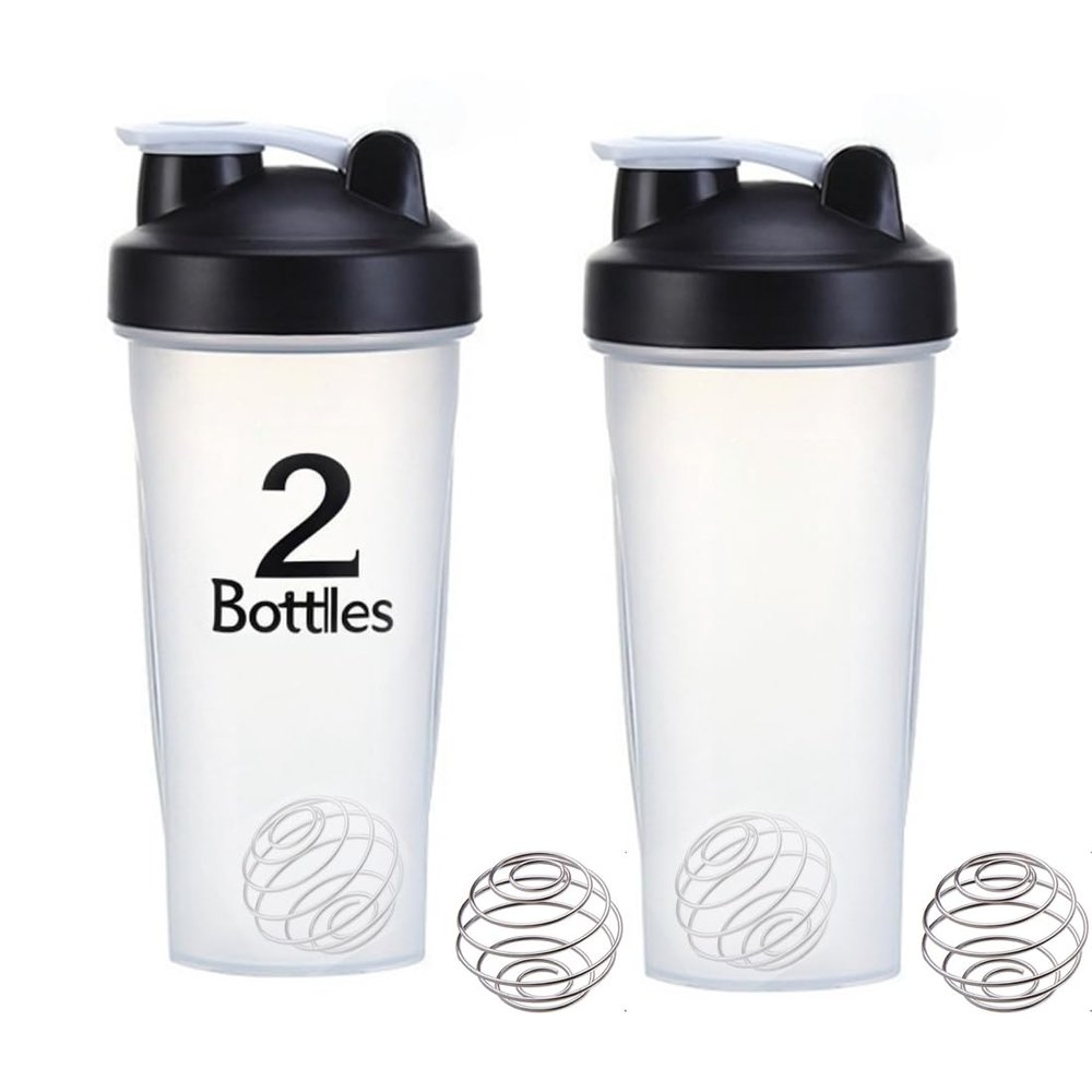 otylzto 2 Pack 28 oz Shaker Bottles for Protein Mixes, Protein Shaker Bottle with Stainless Steel Whisk Ball, Shaker Cup, Protein Bottle, Protein Shake Bottles