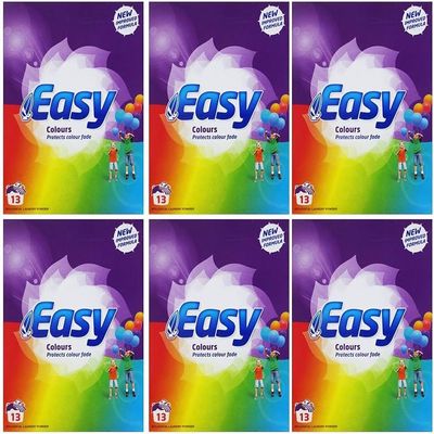 Easy Colours Washing Powder Detergent Protects Colour Fade 13 Wash 884g Pack of 6