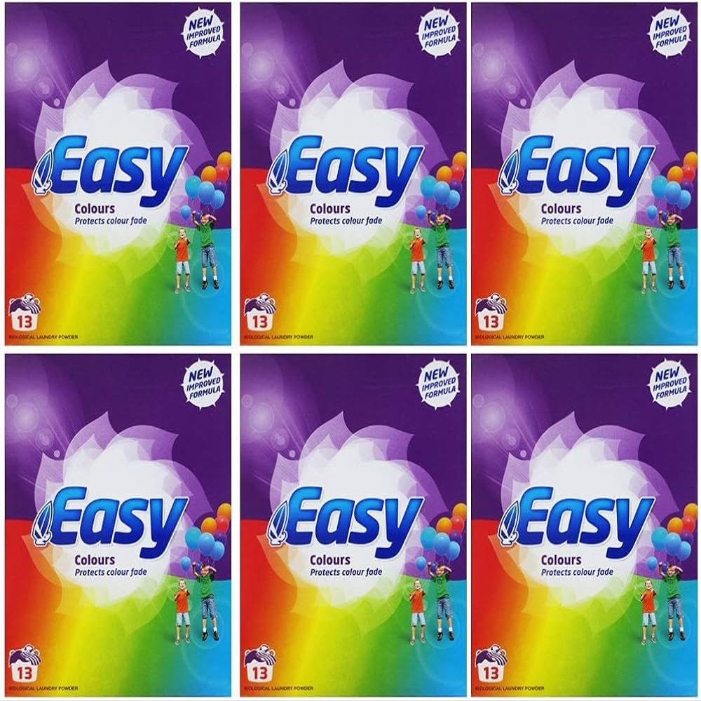 Easy Colours Washing Powder Detergent Protects Colour Fade 13 Wash 884g Pack of 6
