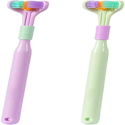 2 Pcs Random Color Three-Sided Soft Hair Toothbrush, Effective Wrap-Around Design, Deeply and Thoroughly to Clean Teeth and Gums, Suitable for Adults and Children Toothbrushes and Accessories