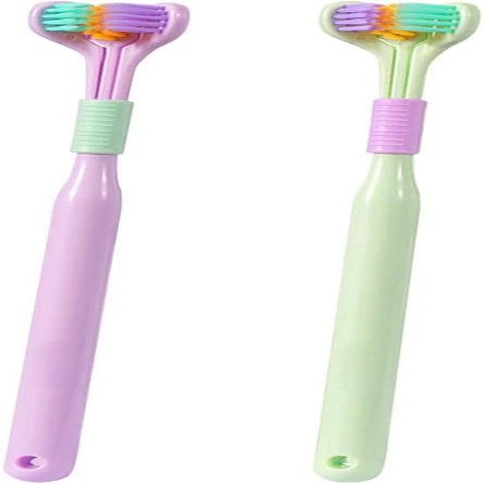 2 Pcs Random Color Three-Sided Soft Hair Toothbrush, Effective Wrap-Around Design, Deeply and Thoroughly to Clean Teeth and Gums, Suitable for Adults and Children Toothbrushes and Accessories