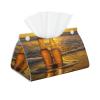 Bottles Beer Beach Sunset Time Printed Long Tissue Box Cover Leather Modern Tissue Case Tissue Box Holder for Home Office Decor Bathroom Car view 1