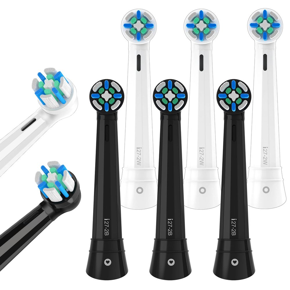 8 Pcs IO Replacement Heads Compatible with Oral b iO 2/3/4/5/6/7/8/9/10 Series Electric Toothbrush, Brush Heads Compatible with Oral B, Intelligent Cleaning for Gum Care and Teeth Clean (Black/White)