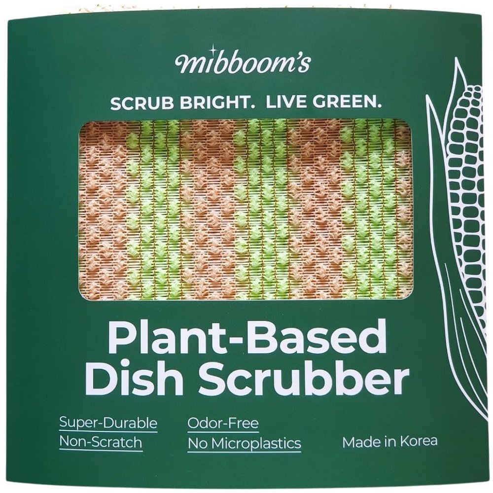 mibboom's Durable Scratch-Free Mesh Dish Scrubbers for Kitchen & Household Cleaning, Odor-Free Reusable PLA Scouring Pads for Dishes, 4-Pack