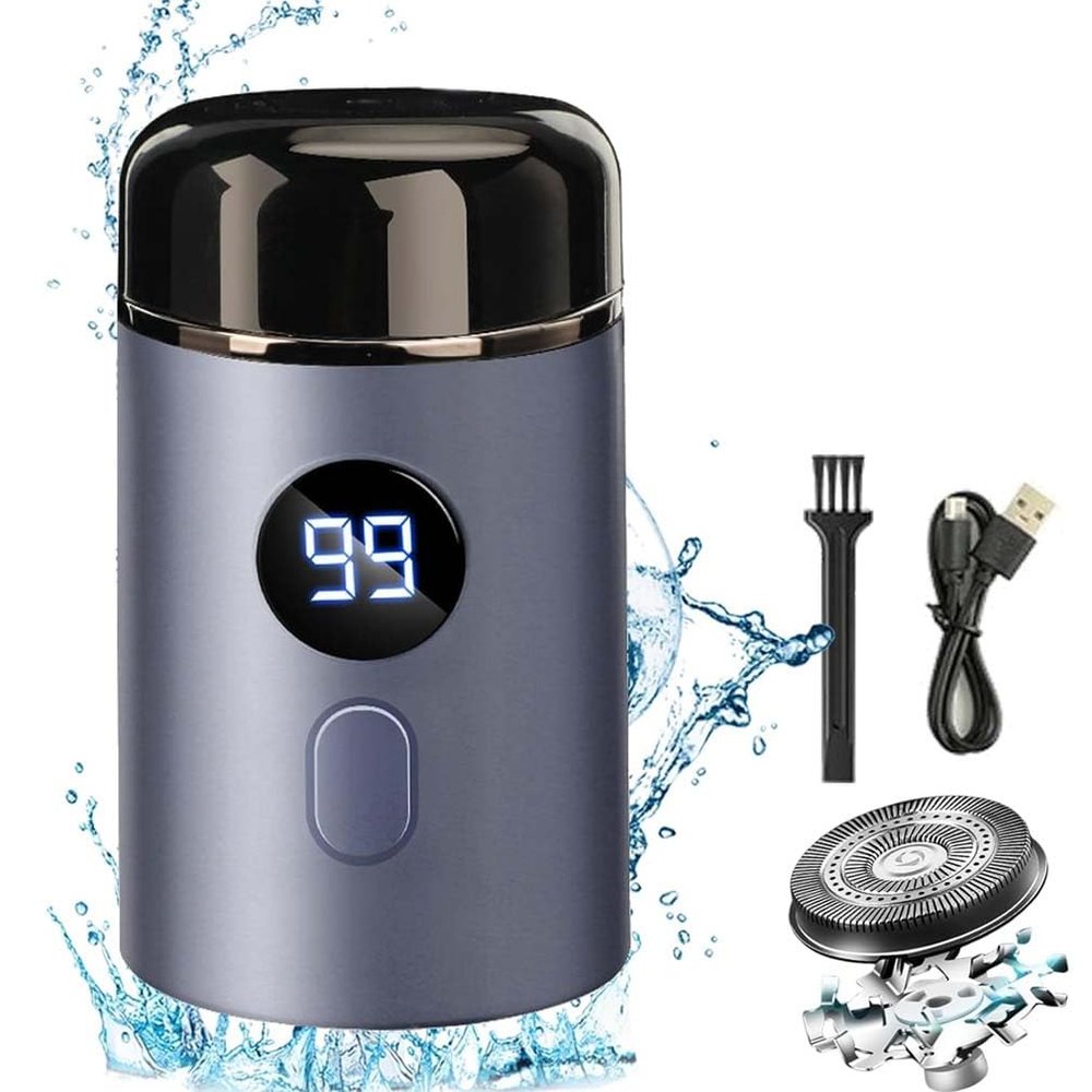 Doonai Mini Portable Electric Shaver, Doonai Portable Mini Electric Shaver, Vishopee Shaver, Unisex Mini Portable Electric Shaver, USB Rechargeable, Pocket Size Washable Electric Razor (Blue)