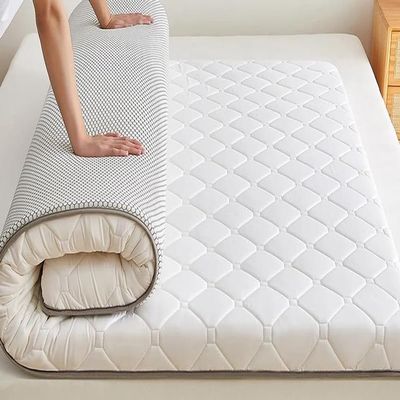 Single/Twin/Queen/King Size Japanese Futon Mattress Floor Sleeping Mat,Foldable Mattress Tatami Mat,Portable Sleeping Pad for Camping Dormitory (White,90x190cm)