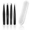 4 Pcs Professional Tweezers, Tweezers for Eyebrows for Facial Hair Women & Men Stainless Steel Precision Tweezers for Ingrown Hair Tweezers Blackhead Removal, Eyelash Extension, Beauty Tool view 1