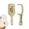 Bald Man Comb Wooden Hairless Combing Brush Bald Man Joke Hair Brush Novelty Toothless Comb Funny Beard Man Grooming Tools view 2