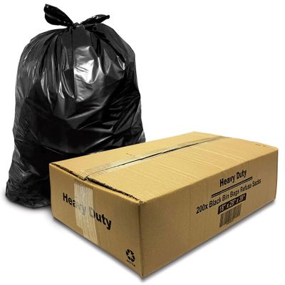 G4GOODS Black Bin Bags, 80L Capacity, 200 Pack, 40 Micron LDPE