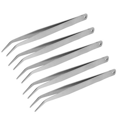 5Pcs Curved Sewing Tweezers Less Steel Fine Tip Smoothing Surfaces Light Weight Sewing Accessories, Multifunctional Accessory for Home Use