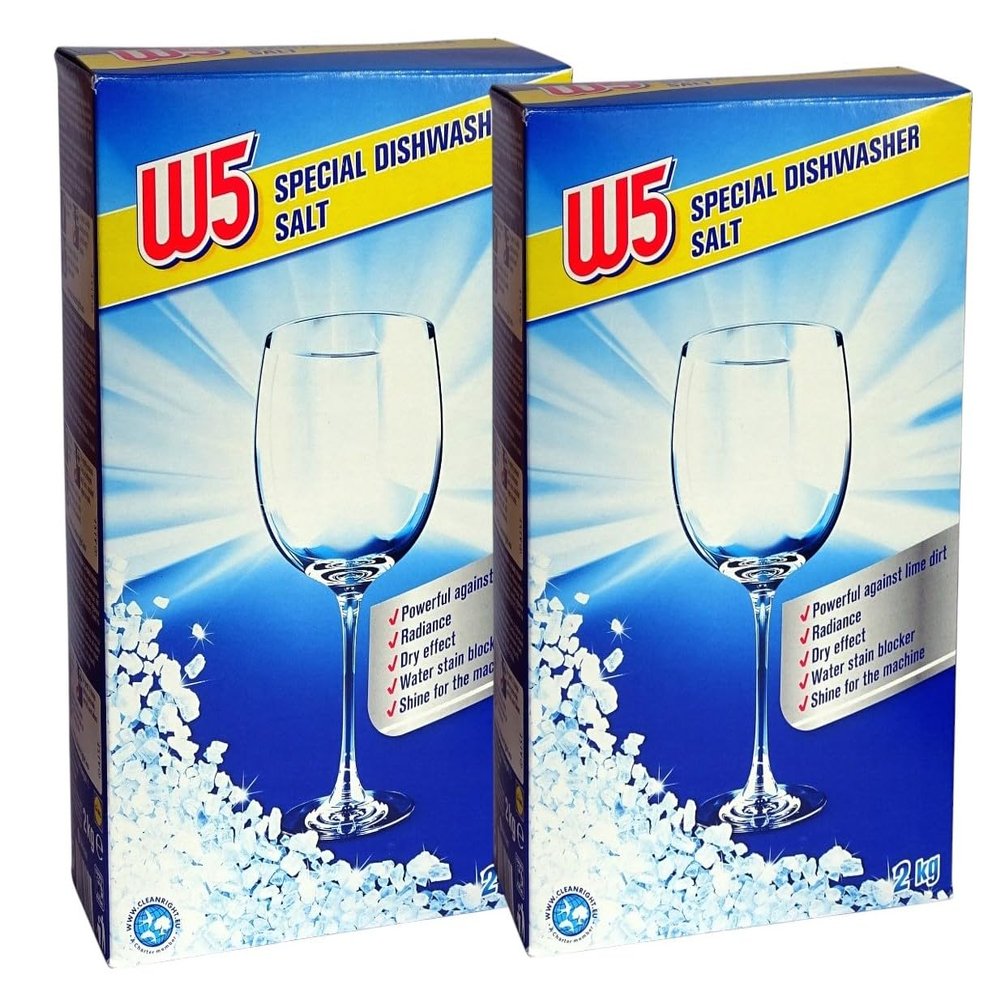2x Lidl - W5 | Dishwasher Salt | 5x Power | 2kg Each