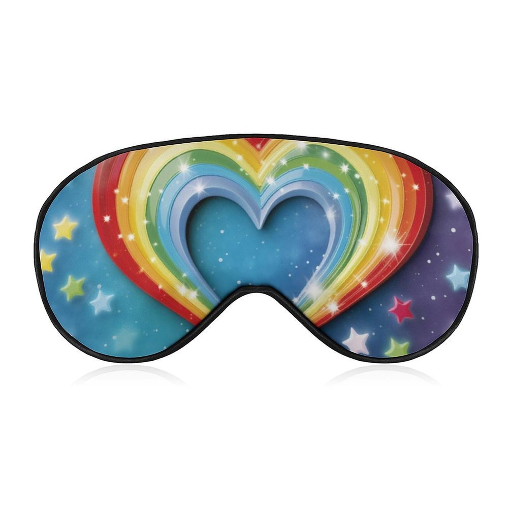 Rainbow Star Love Heart Eye Mask, Side Sleeping Mask Light Blindfold Sleeping Mask Nose Pad and Elastic Band for Children Women and Men
