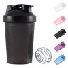 huipinghu Protein Shaker Bottle 400ml with Stainless Steel Mixing Ball, Leakproof Flip On Lid, BPA- and DEHP- free, Odourless, Dishwasher Safe, Temperature Safe (Black) view 1