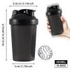 huipinghu Protein Shaker Bottle 400ml with Stainless Steel Mixing Ball, Leakproof Flip On Lid, BPA- and DEHP- free, Odourless, Dishwasher Safe, Temperature Safe (Black) view 2