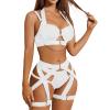 TYUIOP Babydoll Lingerie for Women Plus Size Lingerie 20-22 Bodystocking Sexy Underwear for Women Naughty Plus Size Teddy Babydolls with Thigh high Honeymoon Sexy White view 1