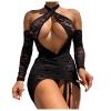 TYUIOP Babydoll Lingerie for Women Bodysuit Lingerie Sexy Womens Set Sexy PVC Sets for Women Plus Size Naughty Blue Set view 1