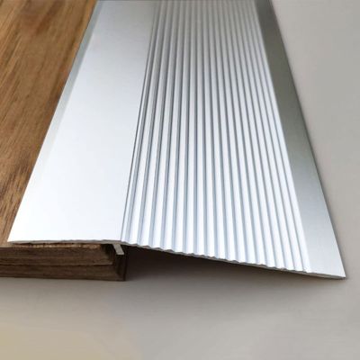 10cm Extra Wide Aluminum Floor Transition Strip Carpet/Tile Threshold Reducer for Vinyl Flooring Home Walkers Entry Ramp Silver Length 1.2m/47in