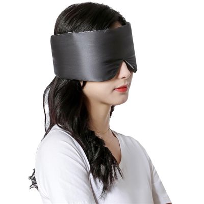 WENYOG Silk Eye Mask For Sleeping Women Mulberry Silk Sleeping Mask Eyepatch Blocking Light Eyemask Eyeshade Soft Padded Travel Sleeping Aid for Sleep Patch(Gray)