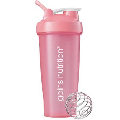 Gains Nutrition GN Protein Shaker | 600ml Protein Shaker Bottle | Protein-Shake Bottle Gym-Shaker | Sports Supplements-Shaker | Screw Top & Leak Proof (Pink)