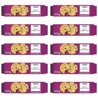 Biscuits Bundle with Fruit Shortcake Biscuits 200g - 10 Pack | Shortcake Biscuits with Currants.
