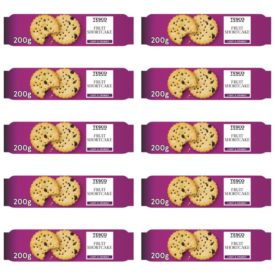 Biscuits Bundle with Fruit Shortcake Biscuits 200g - 10 Pack | Shortcake Biscuits with Currants.