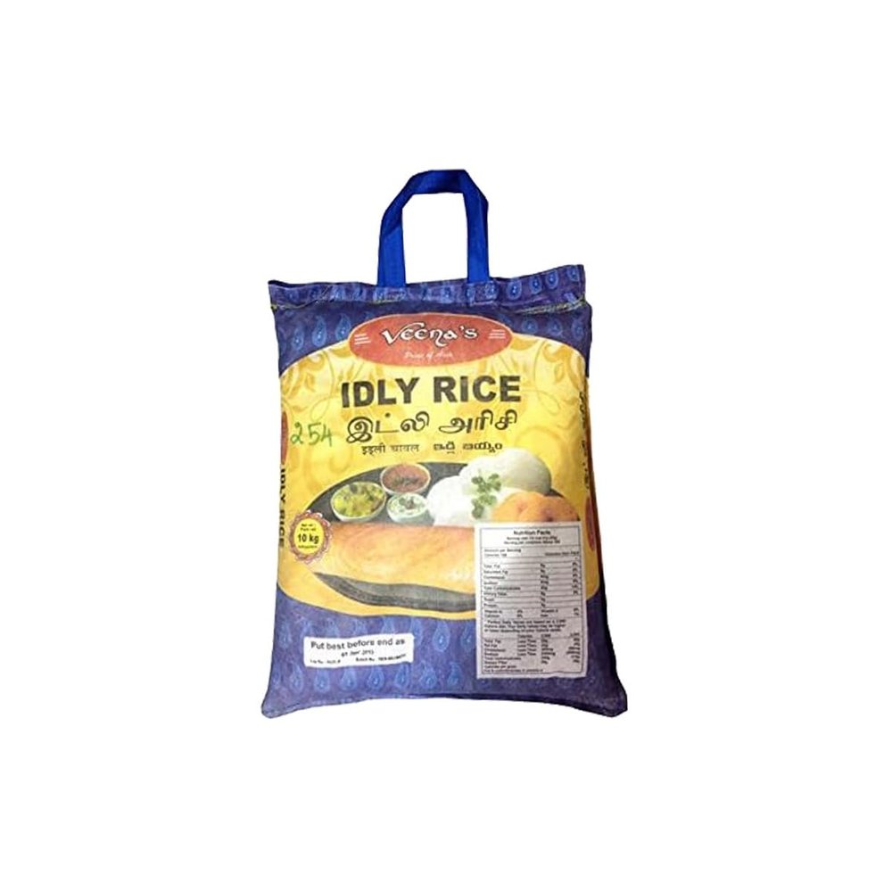 Veena's Idly Rice 10kg Idly and Dosa Rice Soft, Fluffy Texture for Perfect Idlis South Indian Rice Ideal for Traditional and Instant Recipes Easy to Cook Product from India Pack of 1