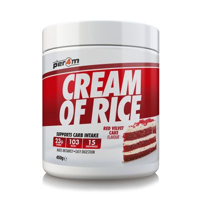 Per4m Protein Cream of Rice | Easy-to-Digest Complex Carbohydrate | Gluten-Free, Plant-Based Smooth Rice Porridge | Ideal Pre- or Post-Workout (450g (Pack of 1), Red Velvet Cake)