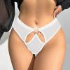 AnnSemo Sexy Nightwear for Women Cheeky Thongs Low Waist Tangas Stretchy Soft Smooth Silk Knickers for Valentines Gifts Hollow out Underwear Breathable Hipster Bikini Briefs view 2