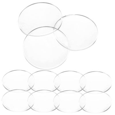 NOLITOY 40pcs Double Convex Acrylic Lens 42mm Diameter 7.5mm Thickness Magnifying Glasses for Crafts and Jewelry Inspection, Portable Optical Replacement Lens for Watch and Map Use