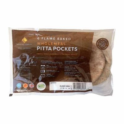 DhaLeicester Bakery Wholemeal Pocket Pitta Bread 1x6's MAS Pack of 3