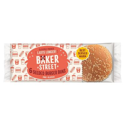Baker Street 6 Burger Buns Pre-Sliced 6pk Pack of 3