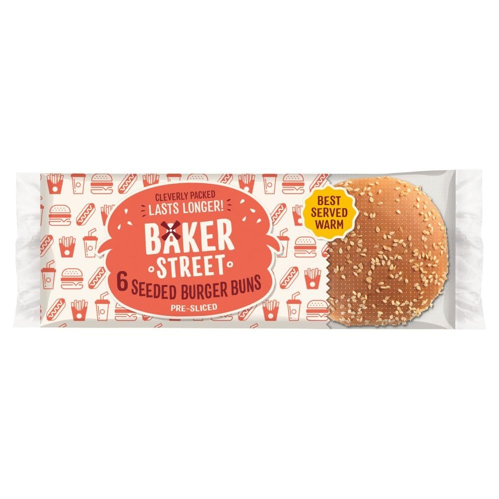 Baker Street 6 Burger Buns Pre-Sliced 6pk Pack of 3