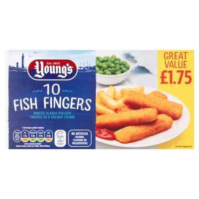 Young's 10 Fish Fingers 250g x Pack of 3