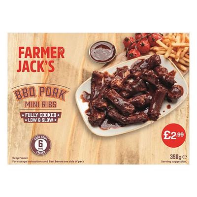 Farmer Jacks BBQ Mini Ribs PM 2.99 350g Pack of 3
