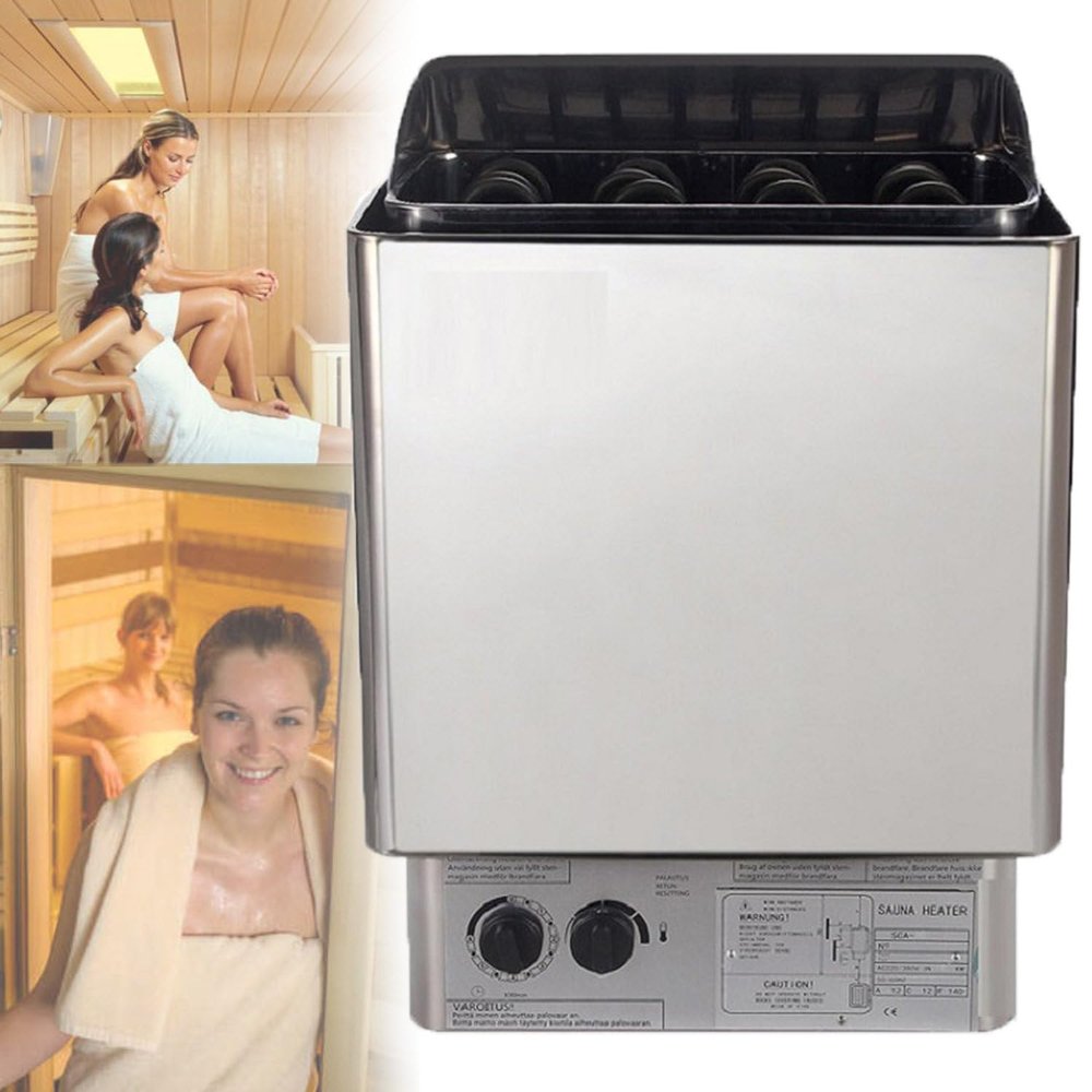Electric Heater Home Sauna,Heaters Dry Steam Bath Sauna Stove,3-9kw,220/380v,Spa Heater Dry Sauna Stove,Stainless Steel,for Home/Sauna Room,3.0KW/220V