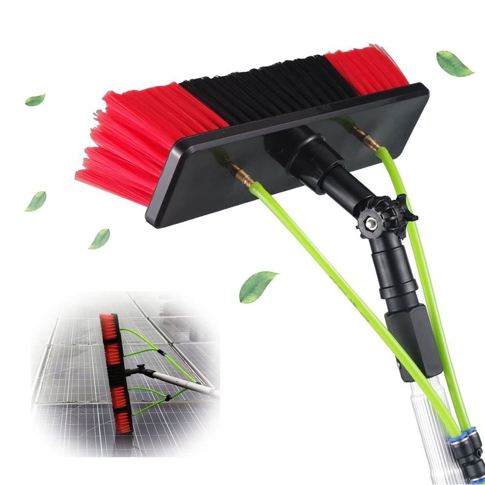 20ft Window cleaning pole Hose Fed Water fed Telescopic Extendable Solar Panel Conservatory Brush Equipment Kit/ 6m Rod / 30cm Brush Head